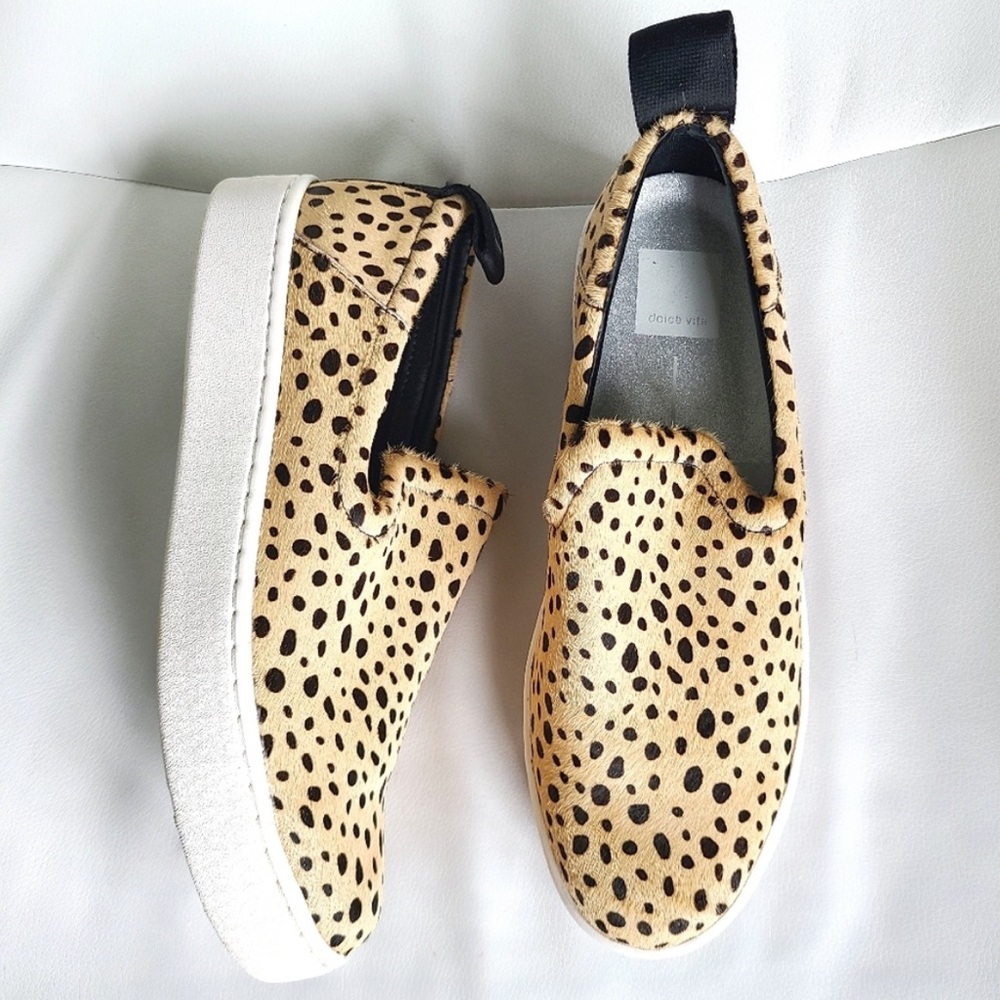 Dolce Vita Cheetah Calf Hair Slip On Shoes